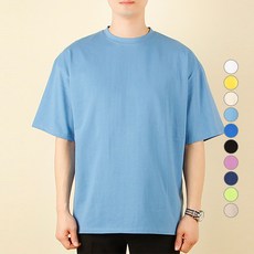팀스핏 남녀공용 통기성 빅사이즈 오버핏 17수 무지 반팔 티셔츠