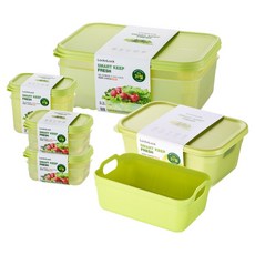 LocknLock 樂扣樂扣 Smart Keep 保鮮盒 10件組, 1套, 330ml(4入) + 640ml(2入) + 1.5L(1入) + 瀝水籃(1入) + 3.2L(2入)