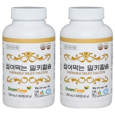 Seoul Pharmacist Credit Union 牛奶鈣片, 200顆, 2罐