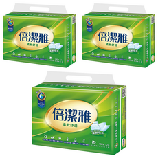 倍潔雅 抽取式衛生紙, 柔軟舒適更吸水, 蝶紋技術, 無油墨透明袋, 環保減碳, 升級純淨安心保證, 12包, 3袋