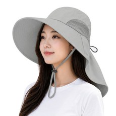 대한 uv 자외선차단 등산 골프 산책 낚시 햇빛가리개 플랩 챙모자, 그레이, 1개
