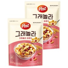 Post 蔓越莓杏仁格蘭諾拉麥片, 350g, 2包