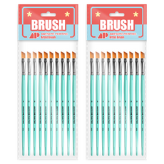 Awesome Painting 多用途設計畫筆 斜角筆 扁平筆 組合畫筆 ANGULAR 10入, 2號, 2個