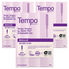 템포 삽입형 생리대, 레귤러, 20개입, 3개