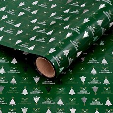 크리스마스 비닐 증착롤 포장지 53cm x 17m, 메리트리 그린, 1개