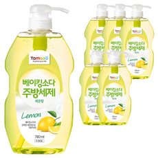Tamsaa 小蘇打蔬果碗盤洗潔精 檸檬香, 780ml, 6瓶