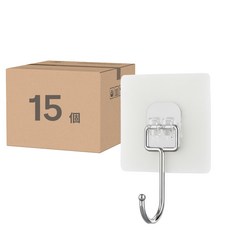 comet 免打孔黏貼式掛鉤, 透明色, 15個