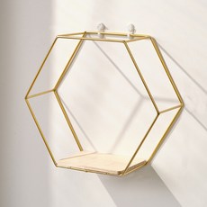 Allode 室內裝飾六角形壁掛架, A金色