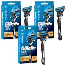 Gillette 吉列 正品 ProShield 鋒護冰爽系列刮鬍刀刀架 + 2入補充刀片組, 3套