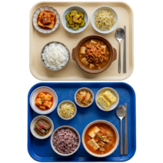 미니모 고강도 컬러 쟁반 트레이 2종 세트, 아마존블루, 바닐라크림, 1세트