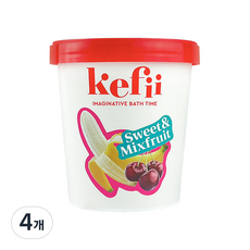 케피 버블 배쓰 파우더 유아 입욕제 스위티, 4개, 280g