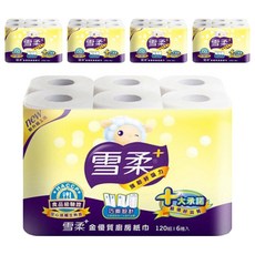 雪柔 金優質廚紙 Set HACCP食品級驗證 不含螢光劑 巧撕設計 120組, 6捲, 5袋