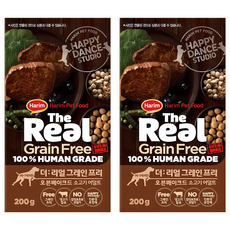 하림펫푸드 어덜트 강아지 더리얼 그레인프리 오븐베이크드 건식사료, 소, 200g, 2개