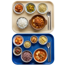 미니모 고강도 컬러 쟁반 트레이 2종 세트, 아마존블루, 바닐라크림, 1세트