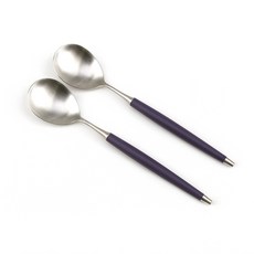 Bogen 韓國製造 Le Bien 緞面餐具 沙拉匙, 紫羅蘭色, 2個