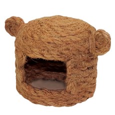 mini Animan 天然黃麻倉鼠屋 無底 10x13x10cm 冬暖夏涼 通風舒適 居住啃咬兩功用, 1個