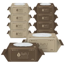 GREEN FINGER 綠手指 Reli:U 純木棕色掀蓋式嬰兒柔濕巾, 72張, 10包