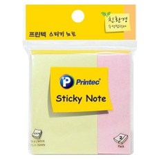 프린텍 혼합 스티키노트 혼합형 51x76mm/25x76mm, 파스텔2색, 100매, 1개