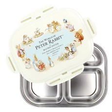 PETER RABBIT 比得兔 分格餐盤, 象牙白3310, 餐盤+便當蓋, 1組