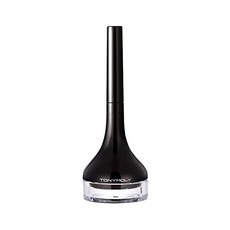 TONYMOLY 媚眼持久眼線膠, 瓶裝眼線膠筆, 一字型長筆刷, 強效持妝, 防水, 01 Black, 1支