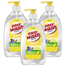 HAPPYHOME Easy Wash 檸檬蘇打 一般廚房洗潔精, 720ml, 3個