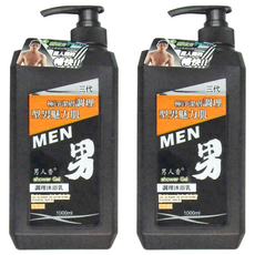 MEN 男人香 3代抗痘沐浴乳, 1L, 2瓶