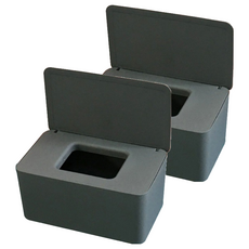 100張MEO雙蓋密封蓋濕紙巾盒, 灰色, 2個