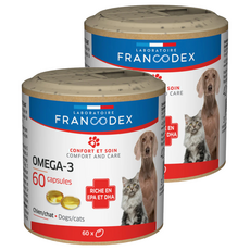 FRANCODEX 法典 高單位深海魚油膠囊 Omega-3, 60顆, 狗/貓適用, 皮膚/毛髮, 2罐