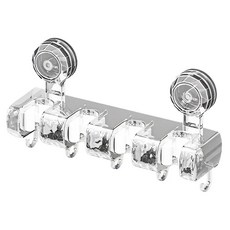 四格吸盤式拖把架 27.5 x 5 x 7.5cm 265g, 透白色, 1個