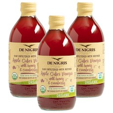 DE NIGRIS 德尼格斯 蔓越莓蜂蜜蘋果醋, 500ml, 3個