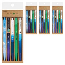 munhwA Campus I LOVE EARTH 黑色原子筆 5入組 0.5mm, 混合顏色, 4套