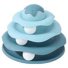 Cat' S Dream 貓咪甜蜜4層滾球盤玩具, 藍色, 1個