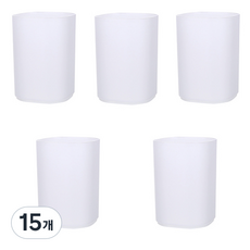 簡約半透明塑膠筆筒, 白色, 15個