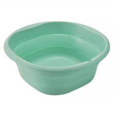 日本SP SAUCE 攜帶式可吊掛折疊臉盆 中型 易於收納 環保材質 耐溫耐磨 帶有掛孔, 綠色, 1個