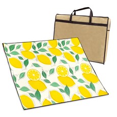 ALTTEURI 方形雙面野餐墊 + 收納袋, 花俏檸檬