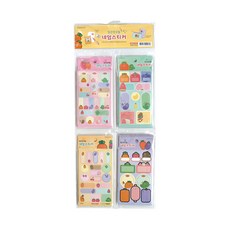 粉紅腳胡蘿蔔朋友名字貼紙1000 4種, 粉色、薄荷色、黃色、紫色, 5套