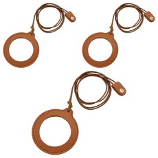 Dr.Phelice J 便攜式皮革項鍊放大鏡 淺棕色, 單一商品, 3個