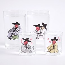 인생제작소 김홍도 변색 맥주잔 2종 + 소주잔 2종 세트, 1세트, 꽃선비, 주당선비, 호탕선비, 건배선비