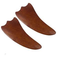 YoungMarket 玫瑰木刮痧指壓器 C型, 2個, 混合色