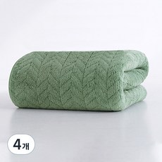 소니오 나뭇잎 소프트 샤워 바스타월 대 280g, 01 그린, 4개