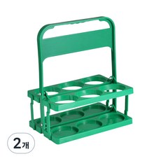 구디푸디 접이식 컵 캐리어 음료수 트레이 6구 그린, 1개입, 2개