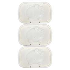 Kitty 濕紙巾蓋 - 可愛造型, 白色, 3個