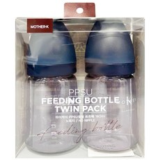 MOTHER-K 精粹極簡PPSU奶瓶 180ml 醫療級PPSU材質 橢圓瓶身, 夜幕藍, 2個