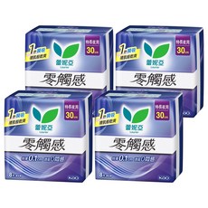 Laurier 蕾妮亞 零觸感特薄衛生棉 特長夜用型, 30cm, 8片, 4包