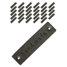 縫紉機用手工英文字皮革標籤 40*10mm, 深棕色, 30件