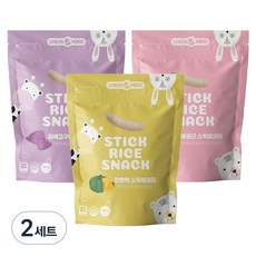 그린원푸드 유기농 아기과자 스틱 3종세트, 3종(사과당근+자색고구마+단호박), 2개, 40g