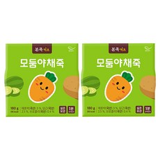 본죽 키즈 모둠 야채죽, 180g, 2개, 혼합맛(애호박/당근/브로콜리)