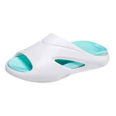 輕便厚底防滑休閒潮流拼色洞洞鞋, 40-41, 灰藍色, 1雙