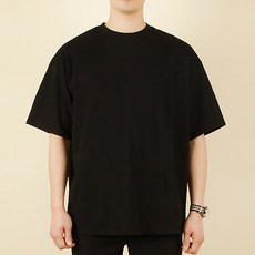 팀스핏 남녀공용 통기성 빅사이즈 오버핏 17수 무지 면 반팔 티셔츠