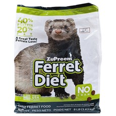 ZuPreem 路比爾 貂營養飼料 40%高蛋白質 含20%脂肪 維他命E和C, 8lb, 1袋